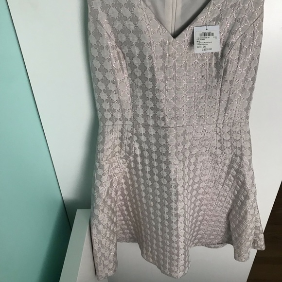 NWT Club Monaco Karla Dress in Pale Pink Design Fit and Flare V Neckline Size 00 - Picture 5 of 11